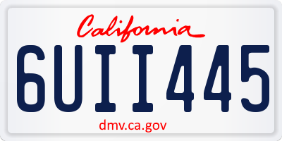 CA license plate 6UII445