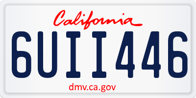 CA license plate 6UII446