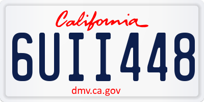 CA license plate 6UII448