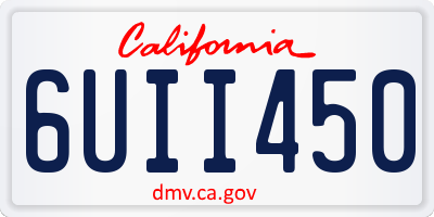 CA license plate 6UII450