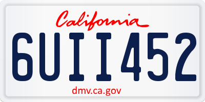CA license plate 6UII452
