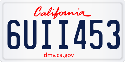 CA license plate 6UII453