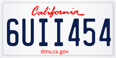 CA license plate 6UII454