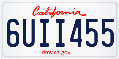 CA license plate 6UII455