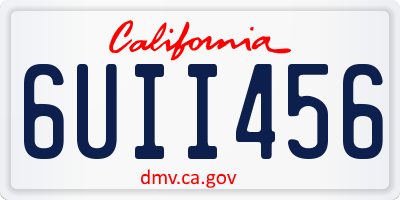 CA license plate 6UII456