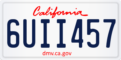 CA license plate 6UII457