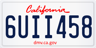 CA license plate 6UII458