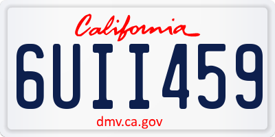 CA license plate 6UII459