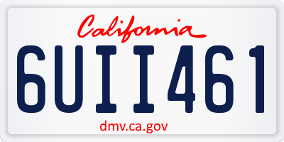 CA license plate 6UII461