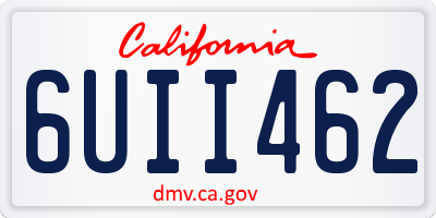 CA license plate 6UII462