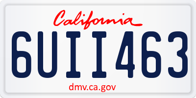 CA license plate 6UII463