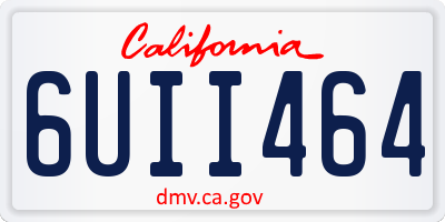 CA license plate 6UII464