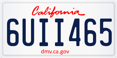 CA license plate 6UII465