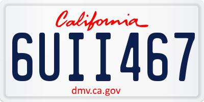 CA license plate 6UII467