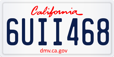 CA license plate 6UII468