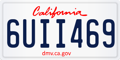CA license plate 6UII469