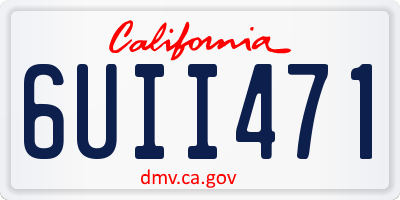 CA license plate 6UII471