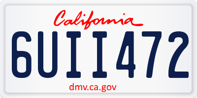 CA license plate 6UII472