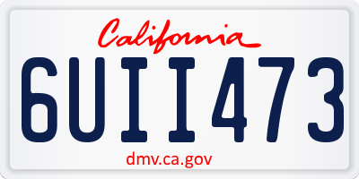CA license plate 6UII473