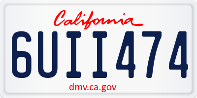 CA license plate 6UII474