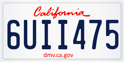 CA license plate 6UII475