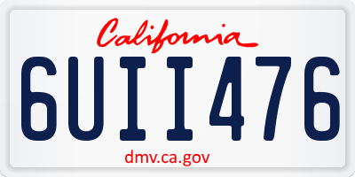 CA license plate 6UII476