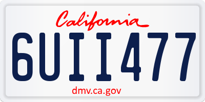 CA license plate 6UII477