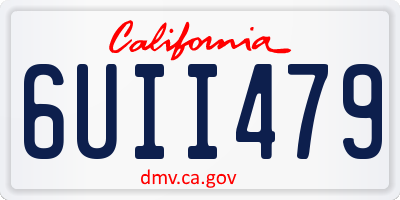 CA license plate 6UII479
