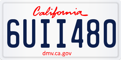 CA license plate 6UII480