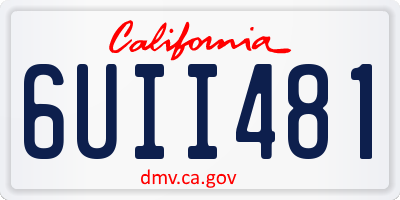 CA license plate 6UII481
