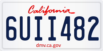 CA license plate 6UII482