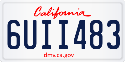 CA license plate 6UII483