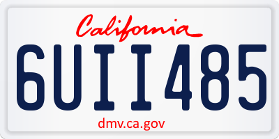 CA license plate 6UII485