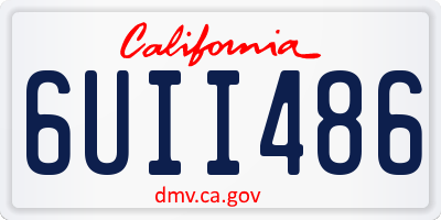 CA license plate 6UII486
