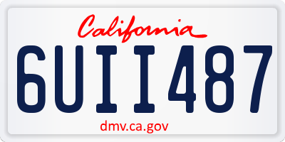 CA license plate 6UII487