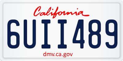 CA license plate 6UII489