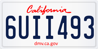 CA license plate 6UII493