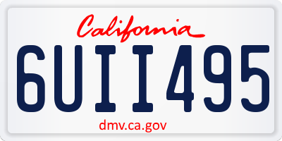 CA license plate 6UII495