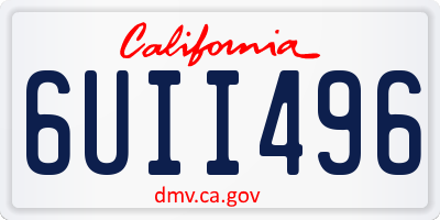 CA license plate 6UII496
