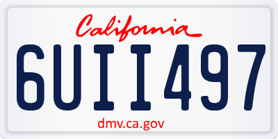 CA license plate 6UII497