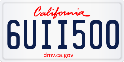 CA license plate 6UII500