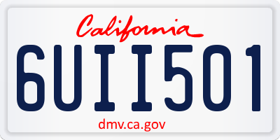 CA license plate 6UII501