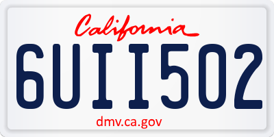 CA license plate 6UII502
