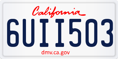 CA license plate 6UII503
