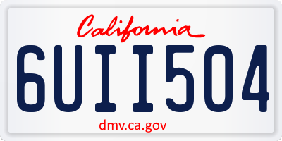CA license plate 6UII504