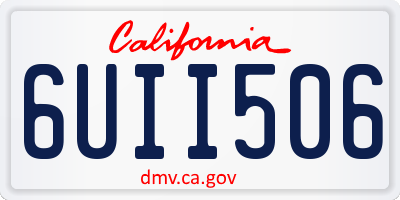 CA license plate 6UII506