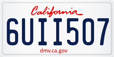 CA license plate 6UII507