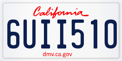 CA license plate 6UII510