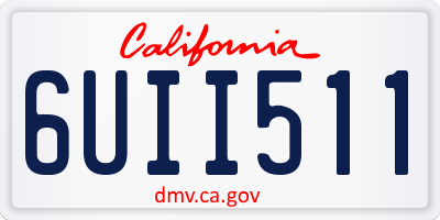 CA license plate 6UII511