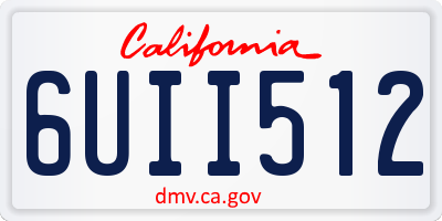 CA license plate 6UII512